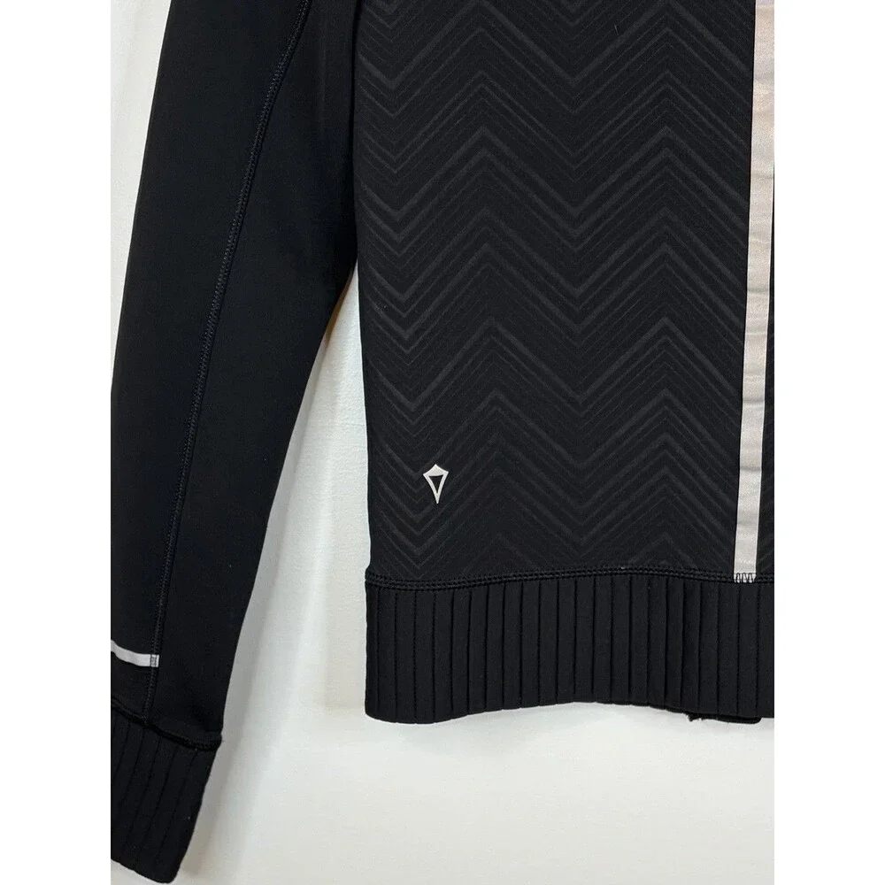 IVIVVA by Lululemon Black Chevron Warp Speed Jacket Full Zip Girls 10 Athleisure